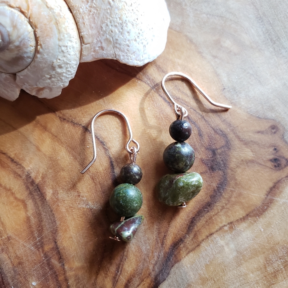 Handmade Dragon Blood Stone Healing Earrings